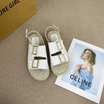Xajzpa Roman Sandals Comfort Shoes for Women Buckle Strap Summer Heels Gladiator Girls Retro Clogs Handmade New Casual Scandals Ro